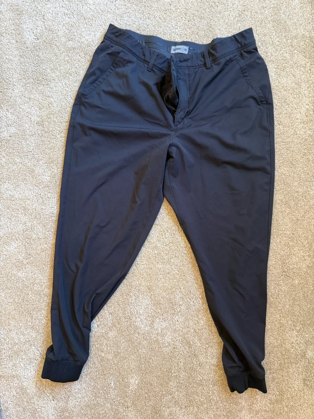 Men's Black Jogger Pants with Elastic Ankles